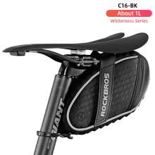 Rockbros Convenient Outdoor Bicycle Bag Saddle Bag Waterproof Portable Fabric Black Bike Bag Tail Bag